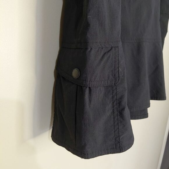 Royal Robbins Size 12 Black Fit and Flare Knee-Length Cargo Skirt with Ruffle - Picture 4 of 11